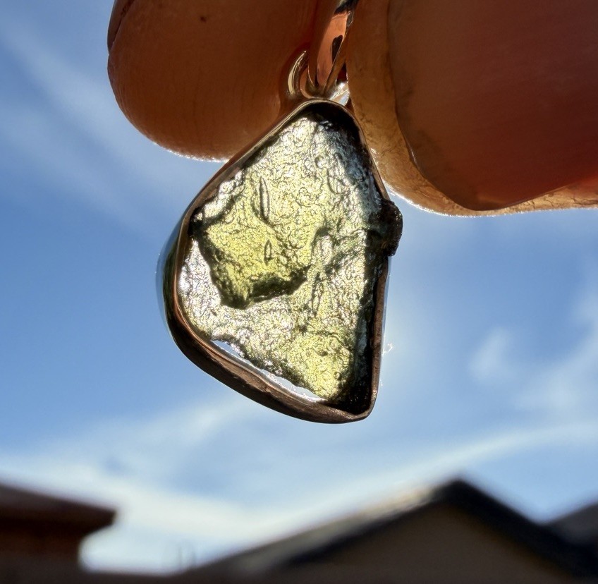 Moldavite Tektite Pendant, Czech Republic, Authentic Moldavite, 1.83g