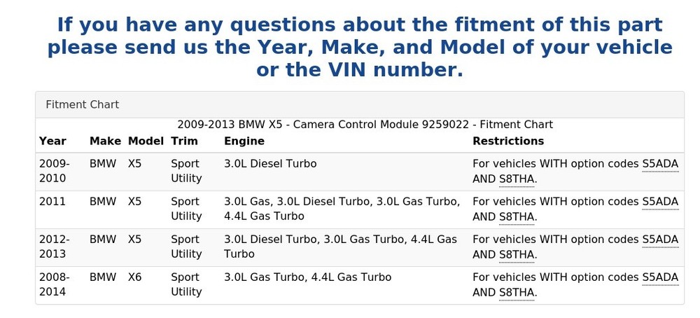 2009-2013 BMW X5 - Camera Control Module 9259022