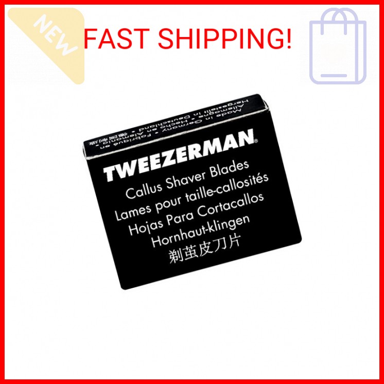 Tweezerman Replacement Callus Shaver Blades, Black, 20 Count