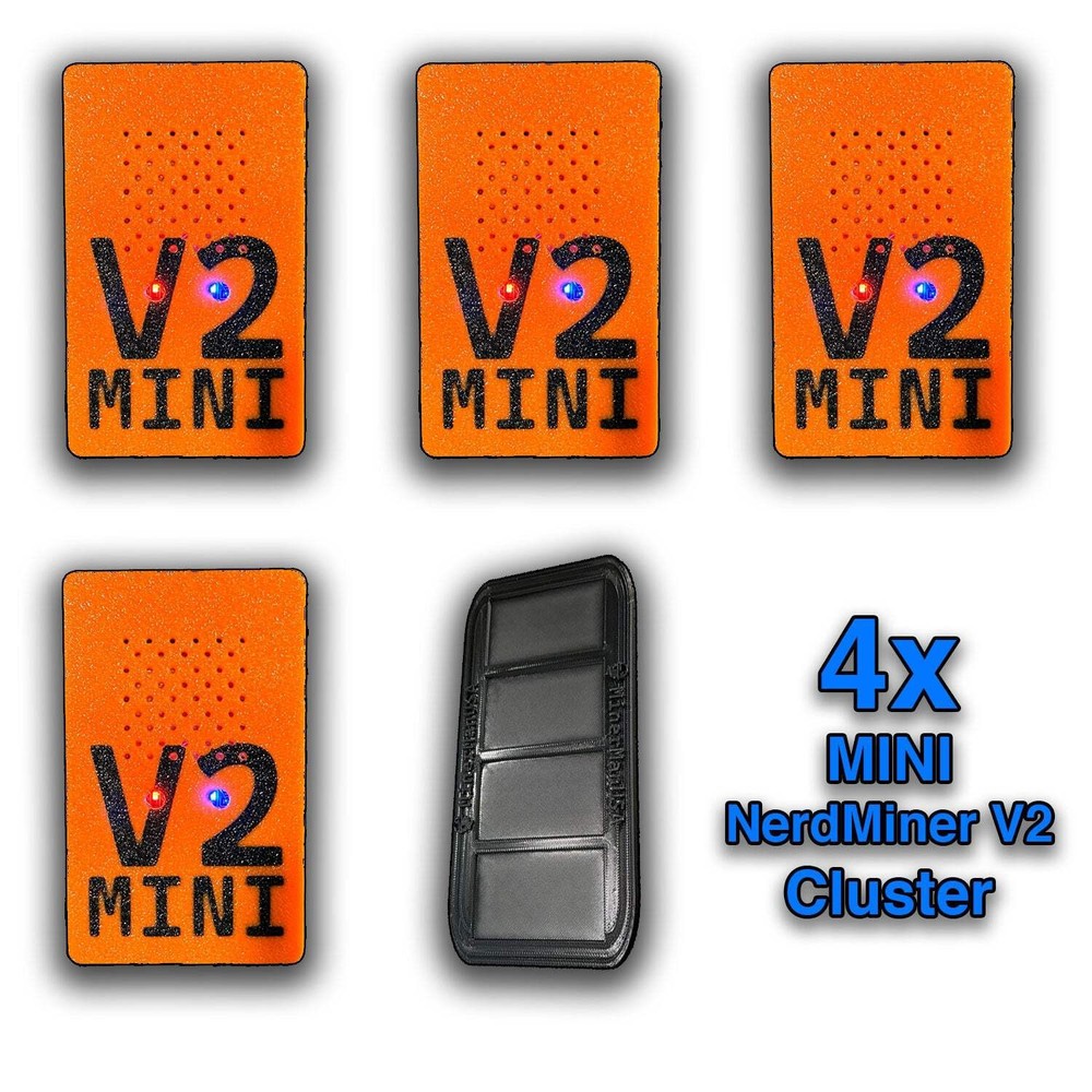 Mini NerdMiner V2 – Cluster Pack (4-Miner Setup)