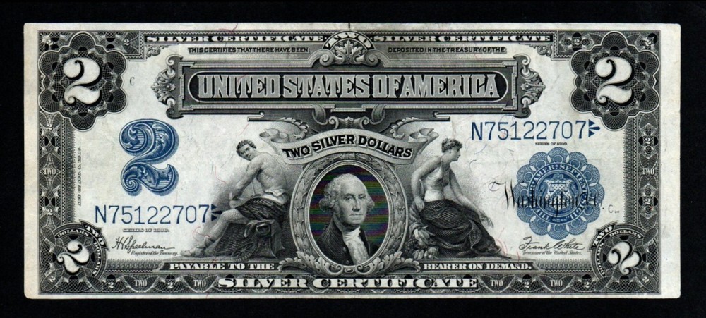 1899 $2 LARGE Size CRISP XF Silver Certificate!
