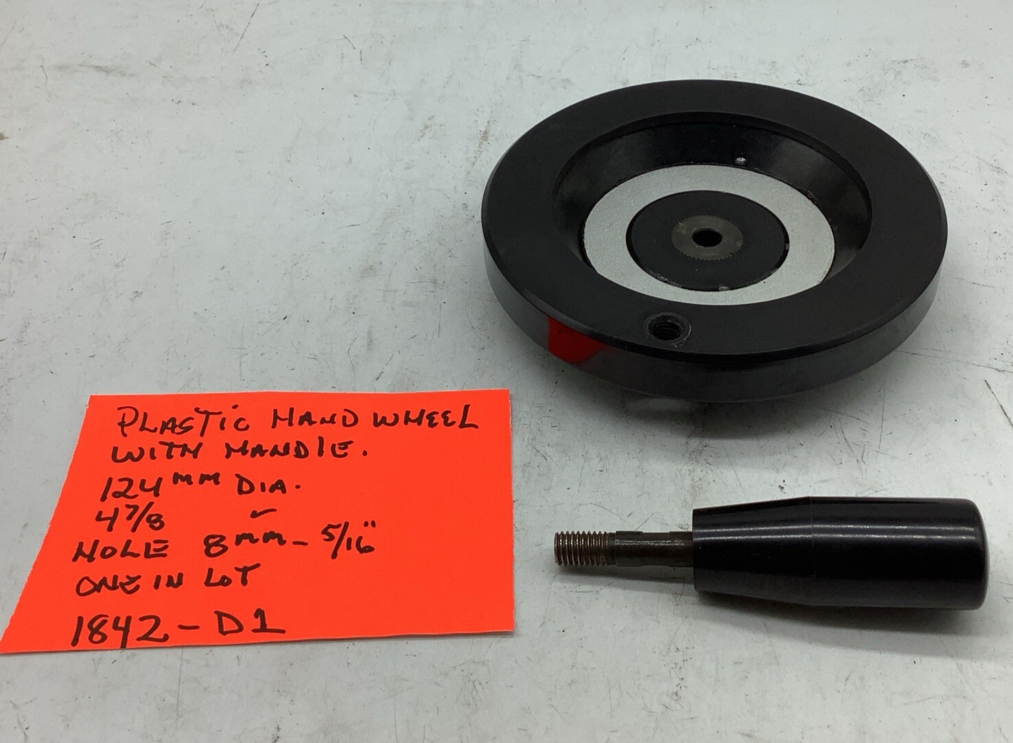 Lathe Hand Wheel Plastic, 124mm/4 7/8, 8mm/5/16” Hole, 8mm Handle(1842-D1)