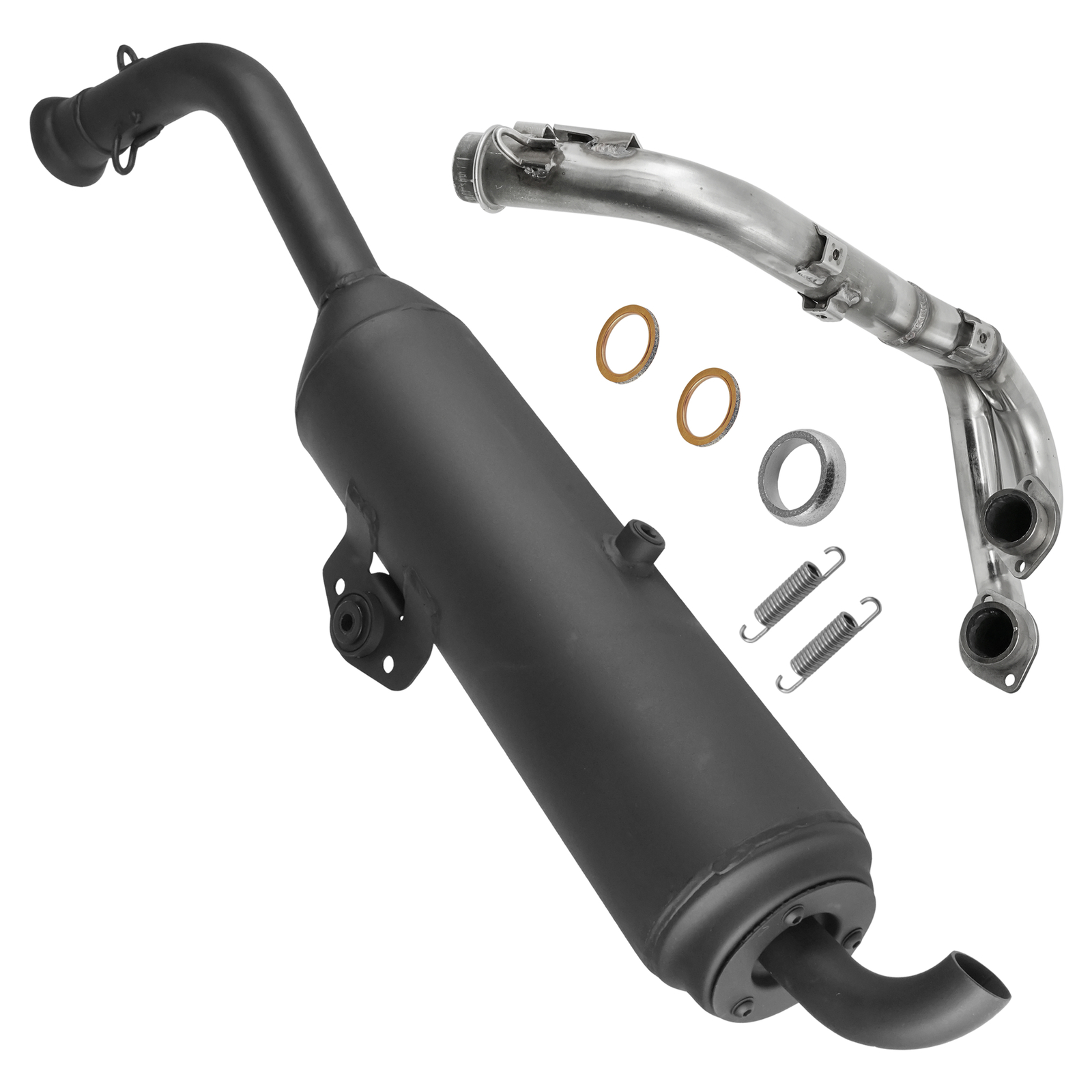 Caltric Exhaust Muffler & Pipe For Yamaha Grizzly 700 YFM700 4x4 2009-2013