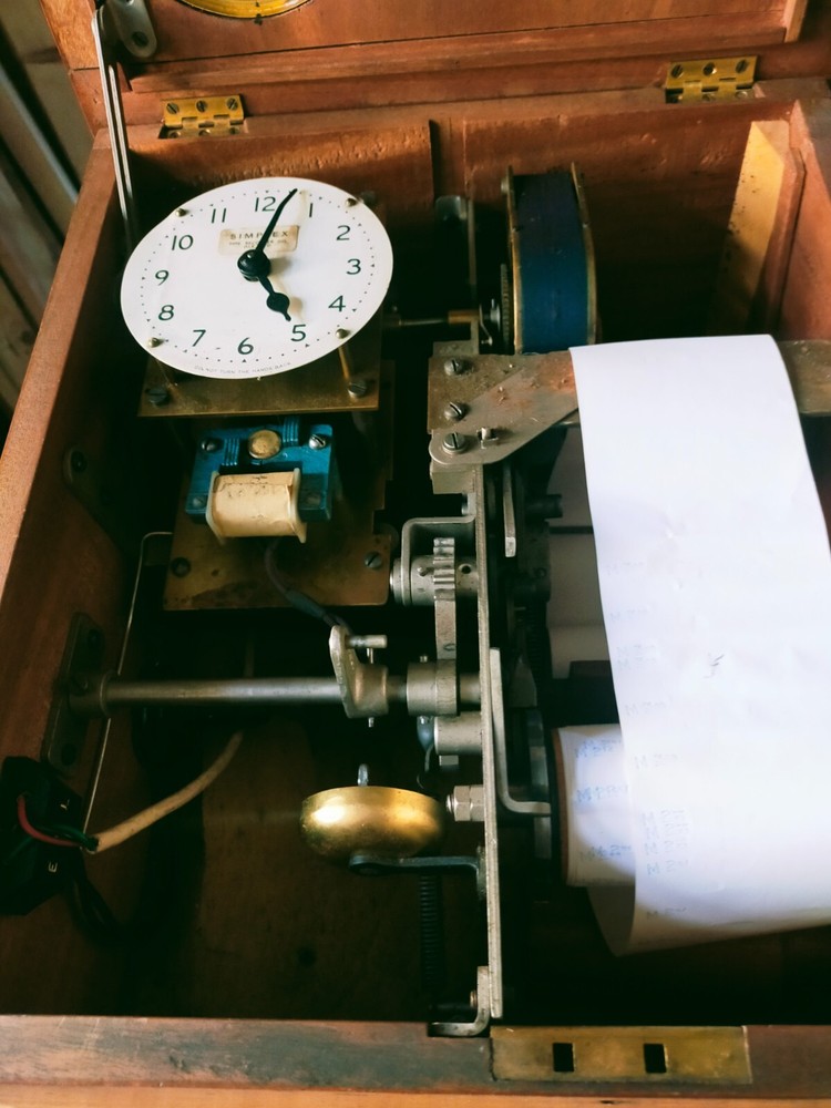 Unusual 1960's Simplex Electric Time Recorder Clock