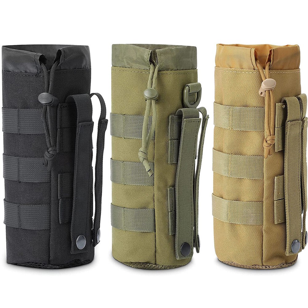 Tactical Water Bottle Pouch Molle Bottle Bag Adjustable Drawstring Bottle Holder