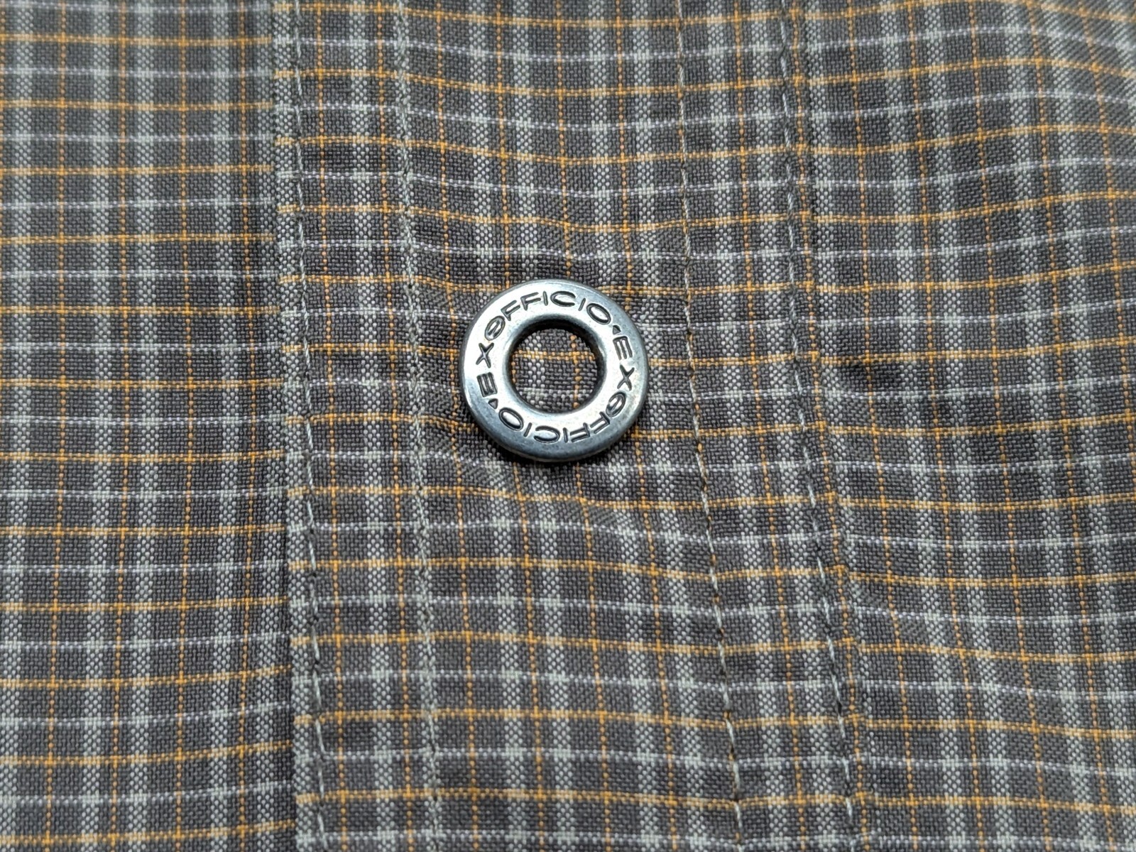 EX OFFICIO Shirt Mens XL XG Beige Check Lightweight Snap LS Mesh