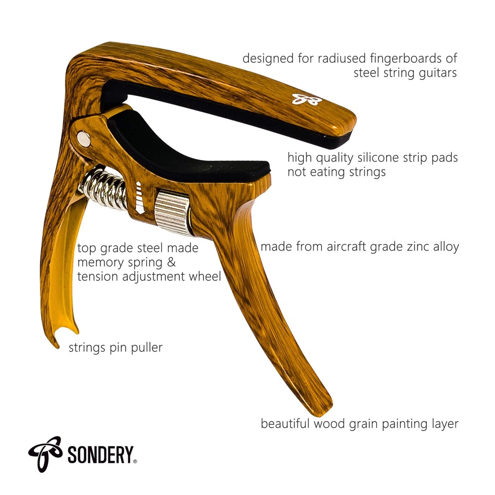 Guitar Capo Trigger Tension Adjustable Professional for 6 Strings Acoustic an...