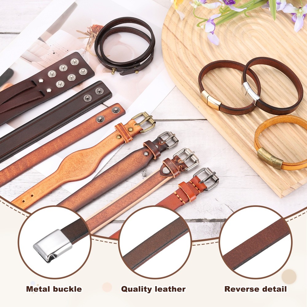 Plain Leather Bracelets Buckle Bangle,Silver Magnetic Buckle Bracelets