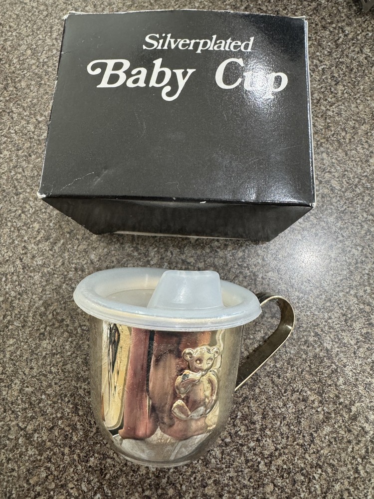 Baby Cup International silver co,(inv435)silver plated with training cover