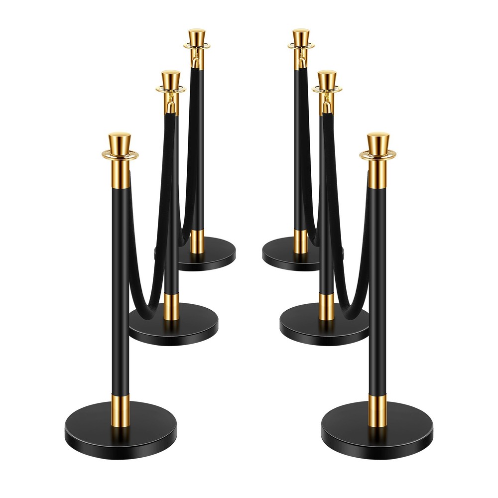 VEVOR 6Pcs Stanchion Posts Queue Barrier Crowd Control Sand Injection Base