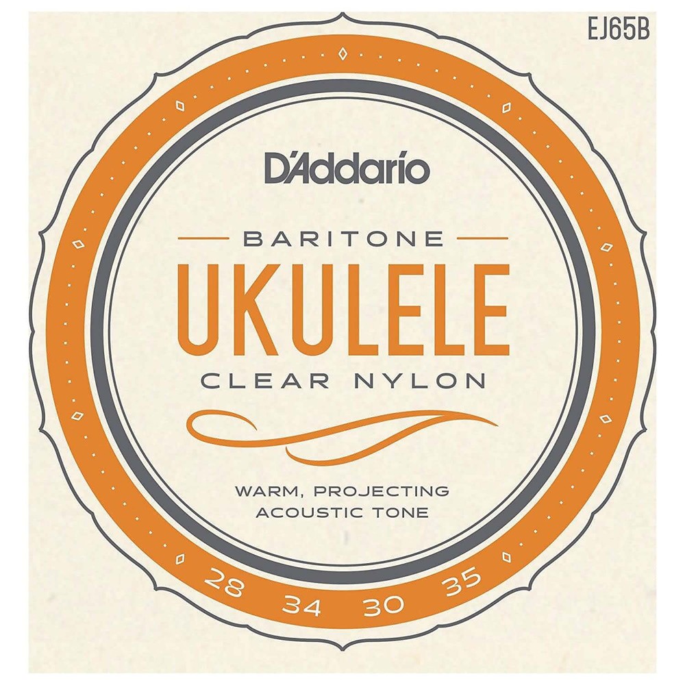 Daddario EJ65B Baritone Ukulele Strings Custom Extruded Clear Nylon / Silver