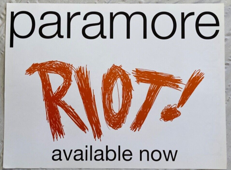 Paramore 2007 Two-Sided Heavy Stock Promo Poster Riot C