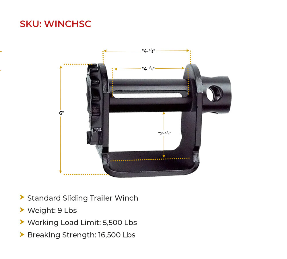 (4 Pack) Trailer Winch - Standard Sliding C Track