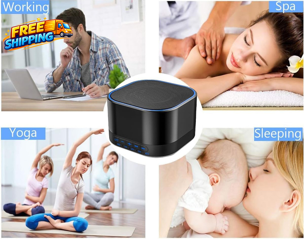 White Noise Machine with 20 Non Looping Natural Soothing Sounds Memory Function