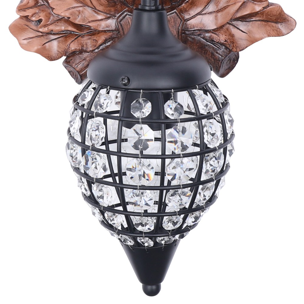 Rustic Deer Light Antler Crystal Wall Sconce Lighting Wildlife Home Decor 110V