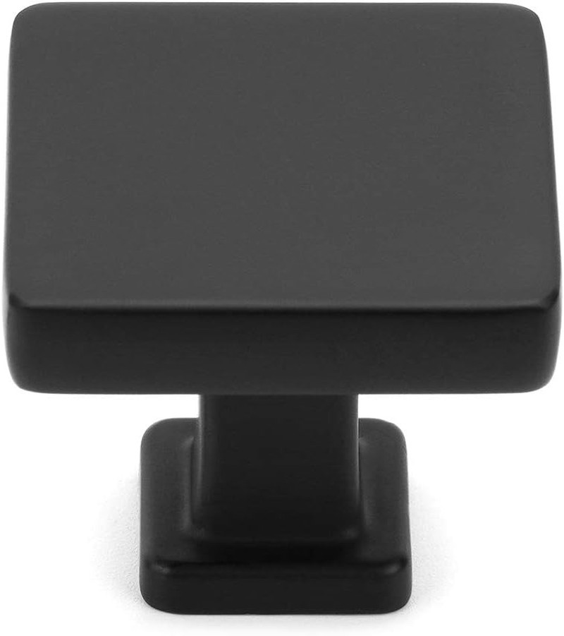 10 Pack Black Cabinet Knobs Matte Black Drawer Knobs K08 Square Single Hole Cabi