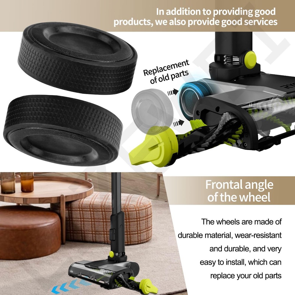 2 Pack Upgraded Replacement Wheel Compatible with Ryobi Cordless Stick