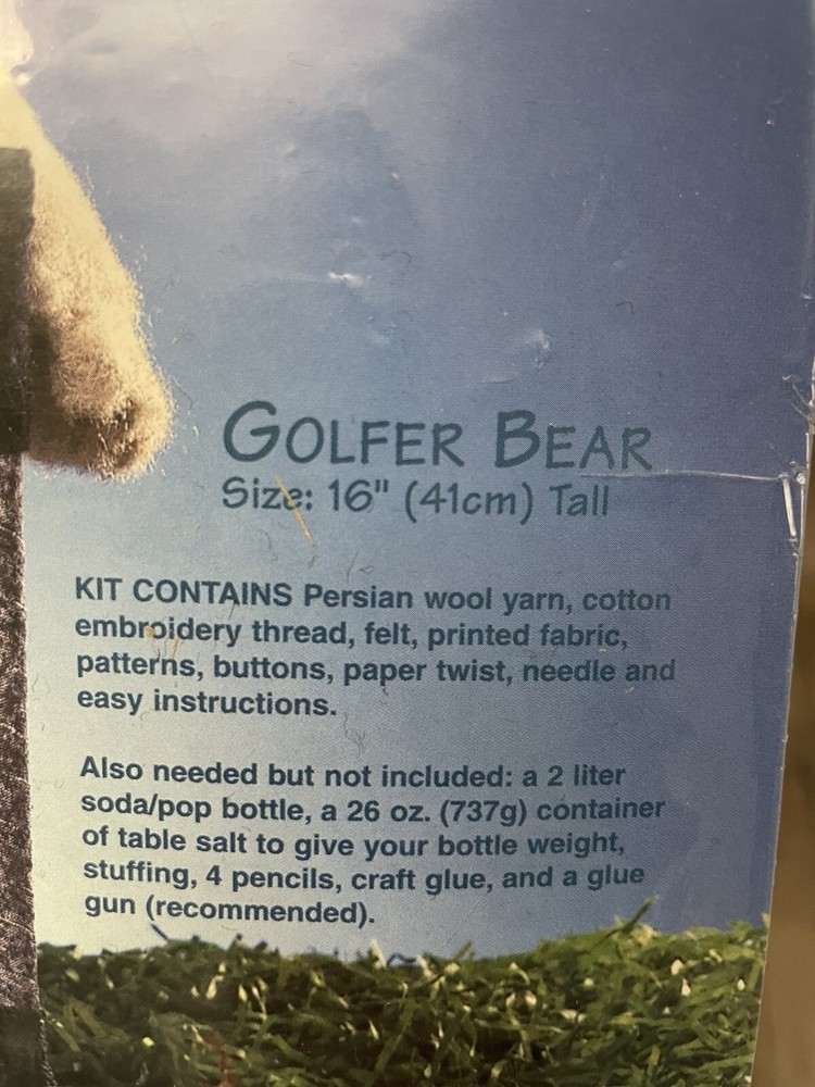 Dimensions Bottle Bubbies Golfer Bear Craft Project