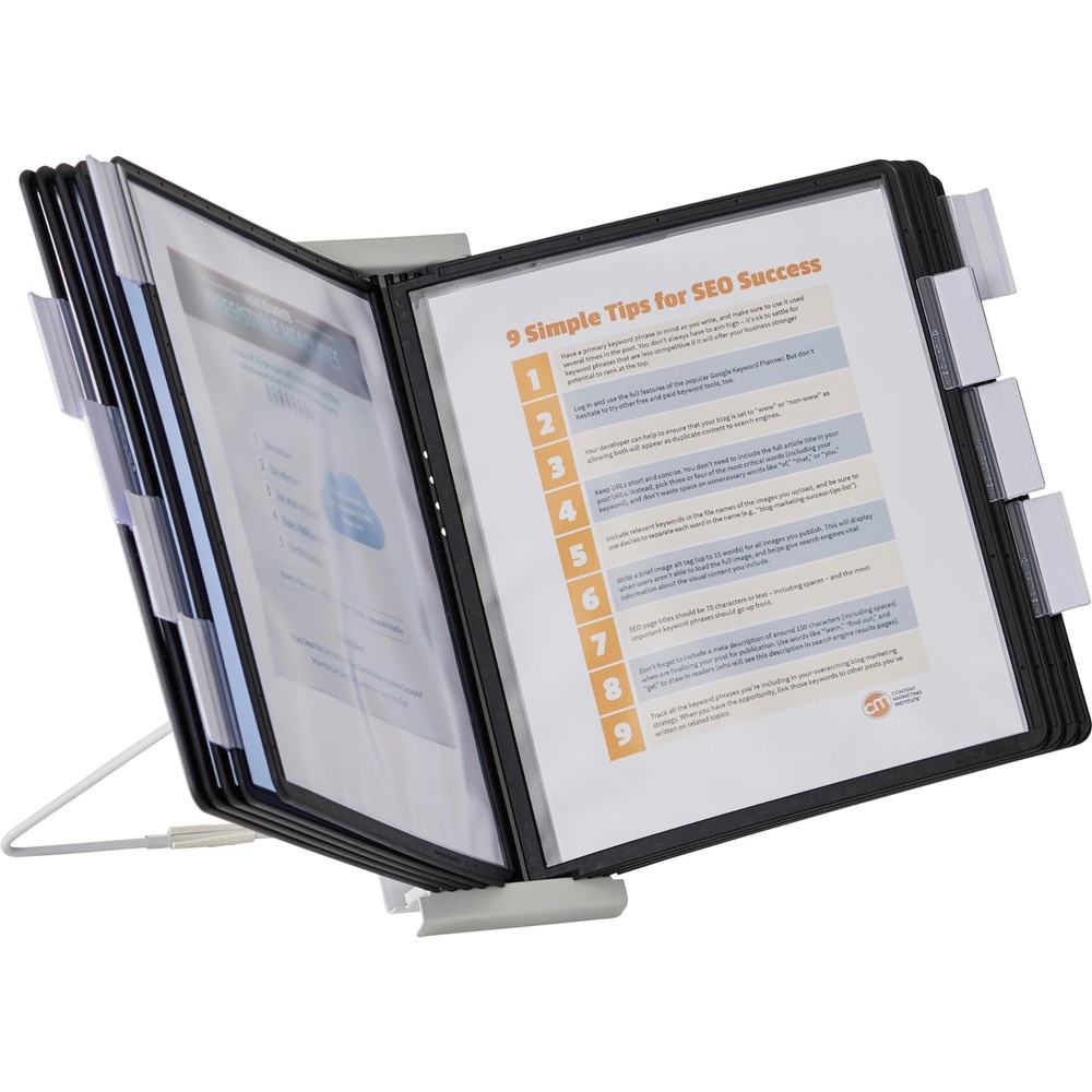 DURABLE Desktop Reference System, 10 Double-Sided Panels, Letter-Size, Black,...