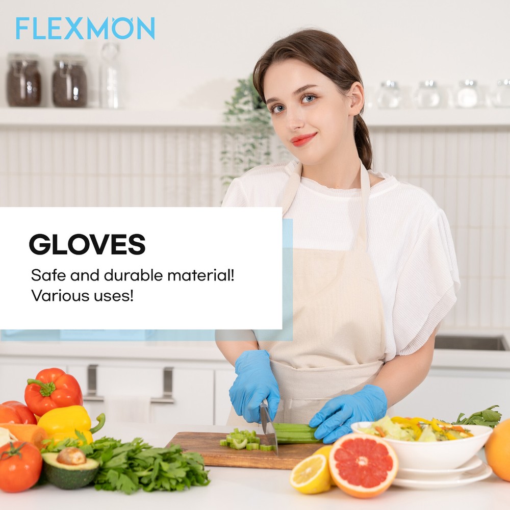 FLEXMON Nitrile Exam Gloves, Extra Small, 4.2Mil 100 Count