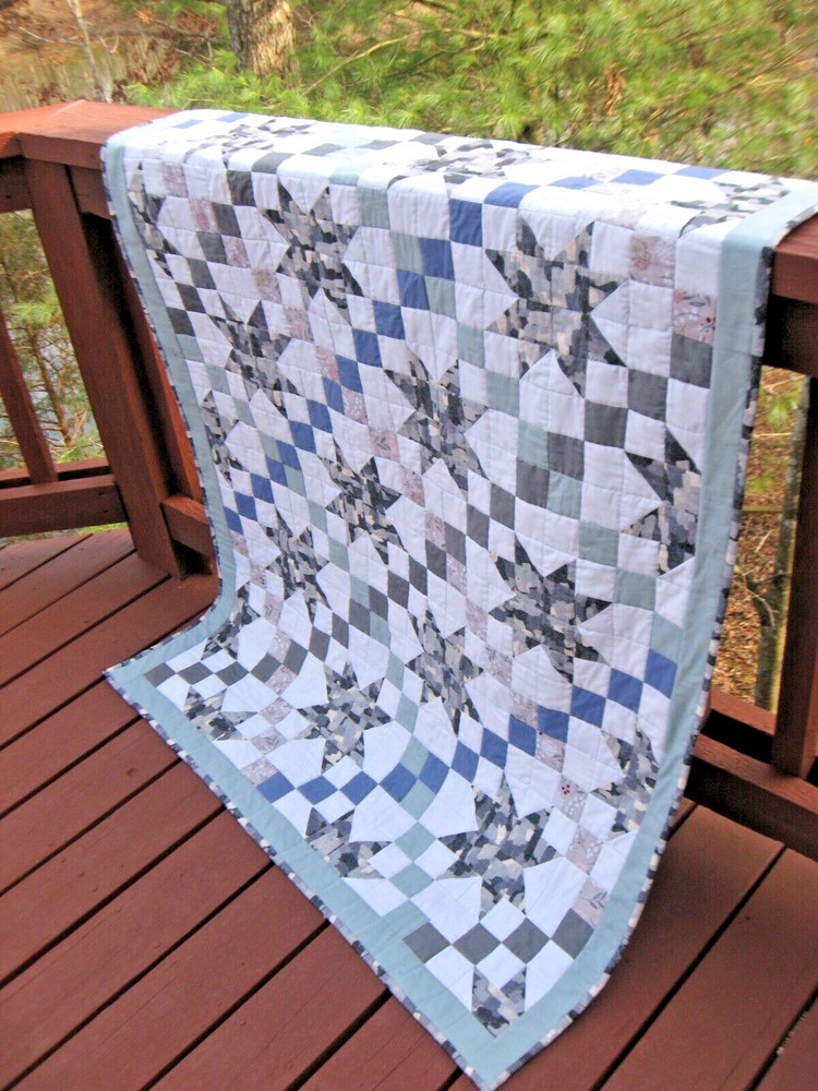 Handcrafted Multi-purpose Starry Path Quilt, 45" x 61"