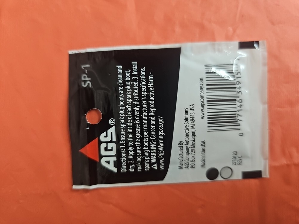 AGS SP-1 Spark Plug Boot Protector Lube Single Use 0.14 oz Pouch (10 Pack)