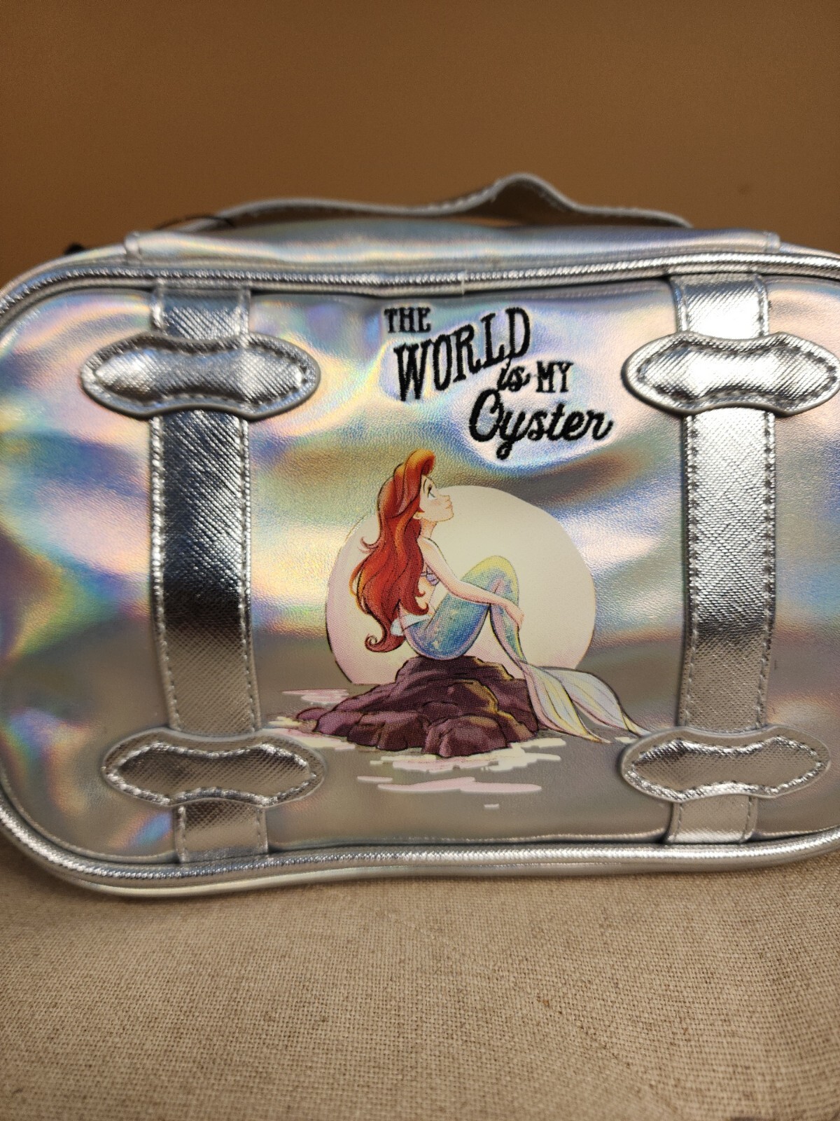 Bioworld Disney the Little Mermaid Ariel Rock Cosmetic Bag Makeup Pouch NEW