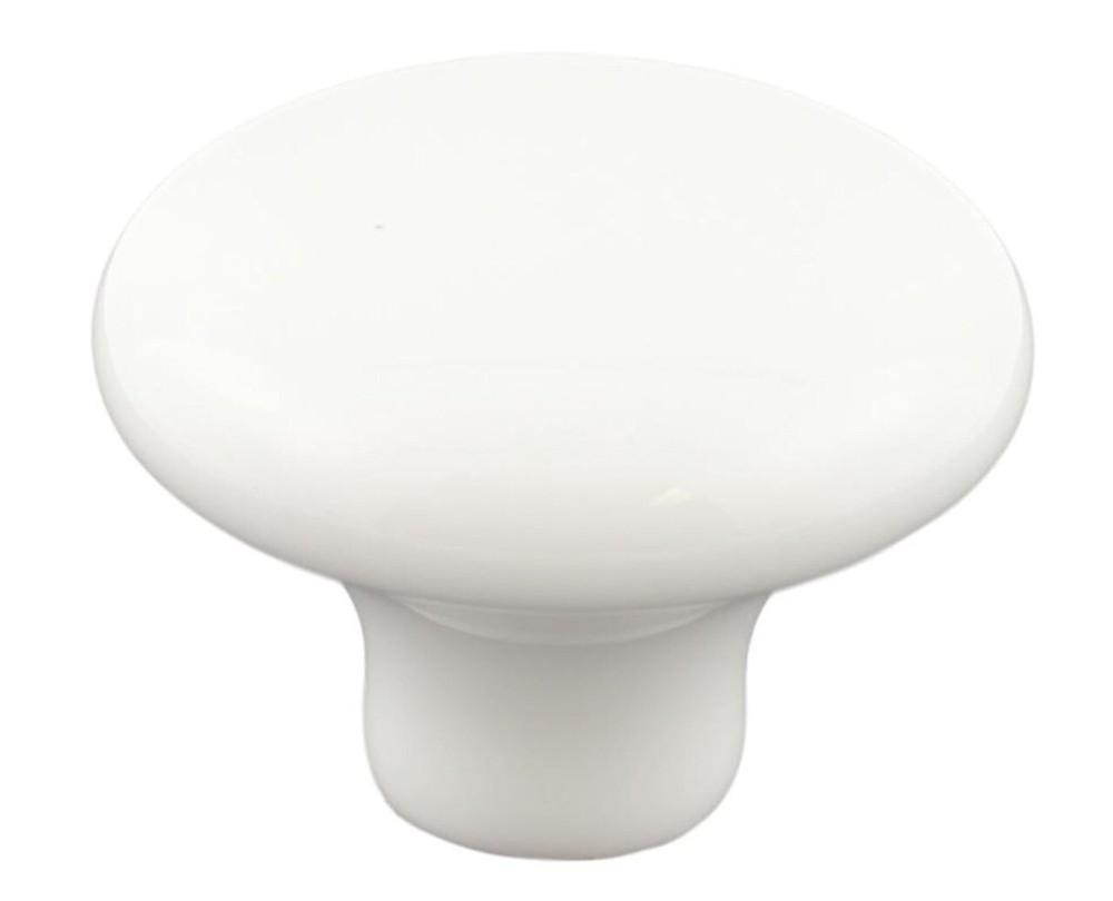 (5 Pack) 2 inch Large Ceramic Knob White