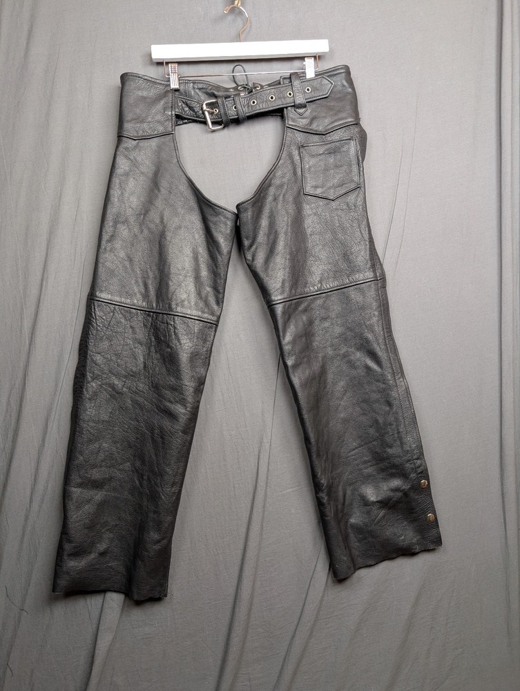 Interstate Leather Motorcycle Chaps Pants Size XXL