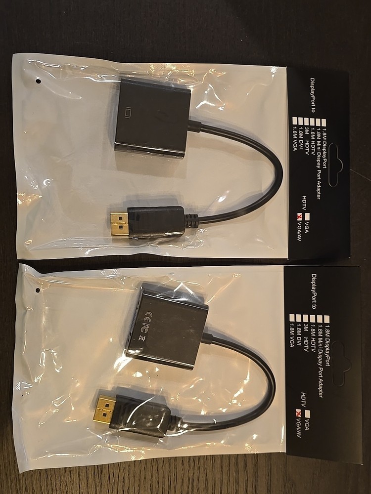 2 Pack Display Port To VGA Adapter