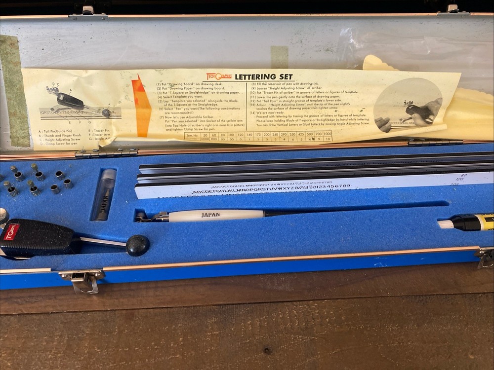 Tech Graphics University Lettering Set TGU3A. Vintage