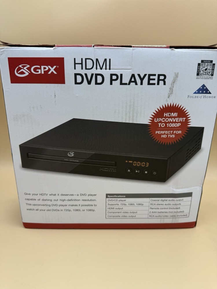 GPX DH300B DVD Player With Remote