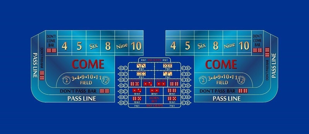 Craps table layout 10 foot blue