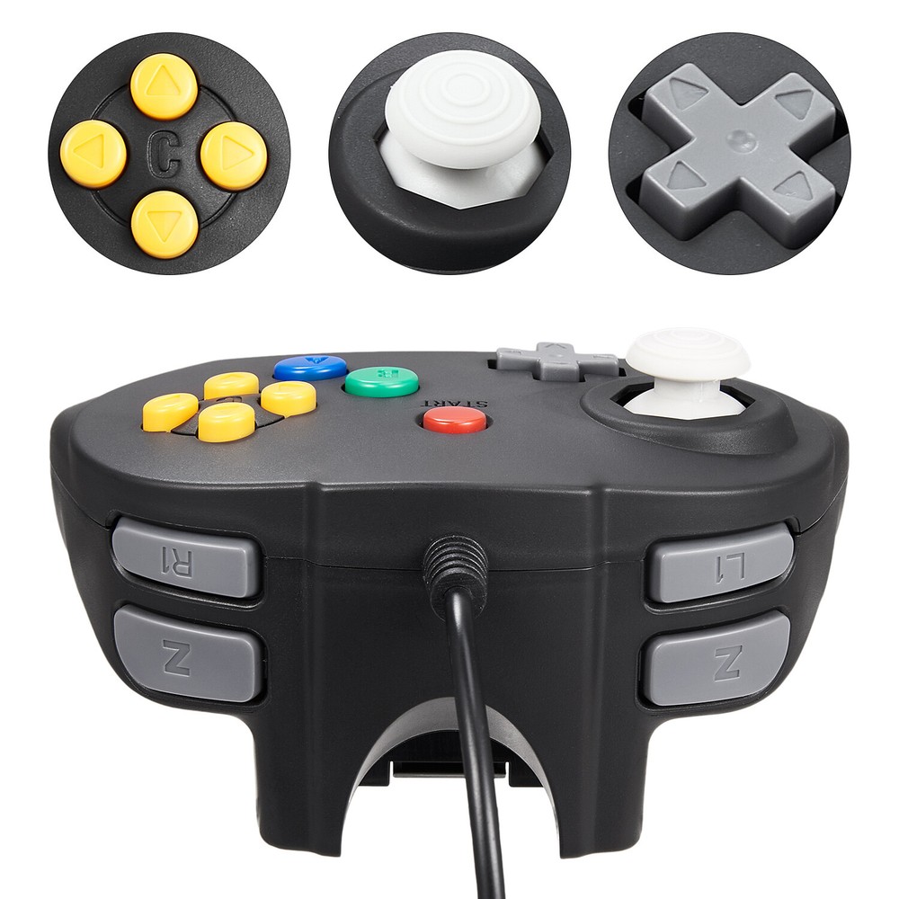 Wired N64 Gaming Controller Classic Retro Bit Gamepad For Ultra 64 Game Console