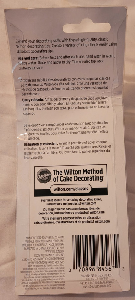 🧁🎂🧁 NIP 🎂🧁 Decorating Tip Set 4/Pkg Borders 🎂🧁 #105, #70, #32 & #10 🎂🧁
