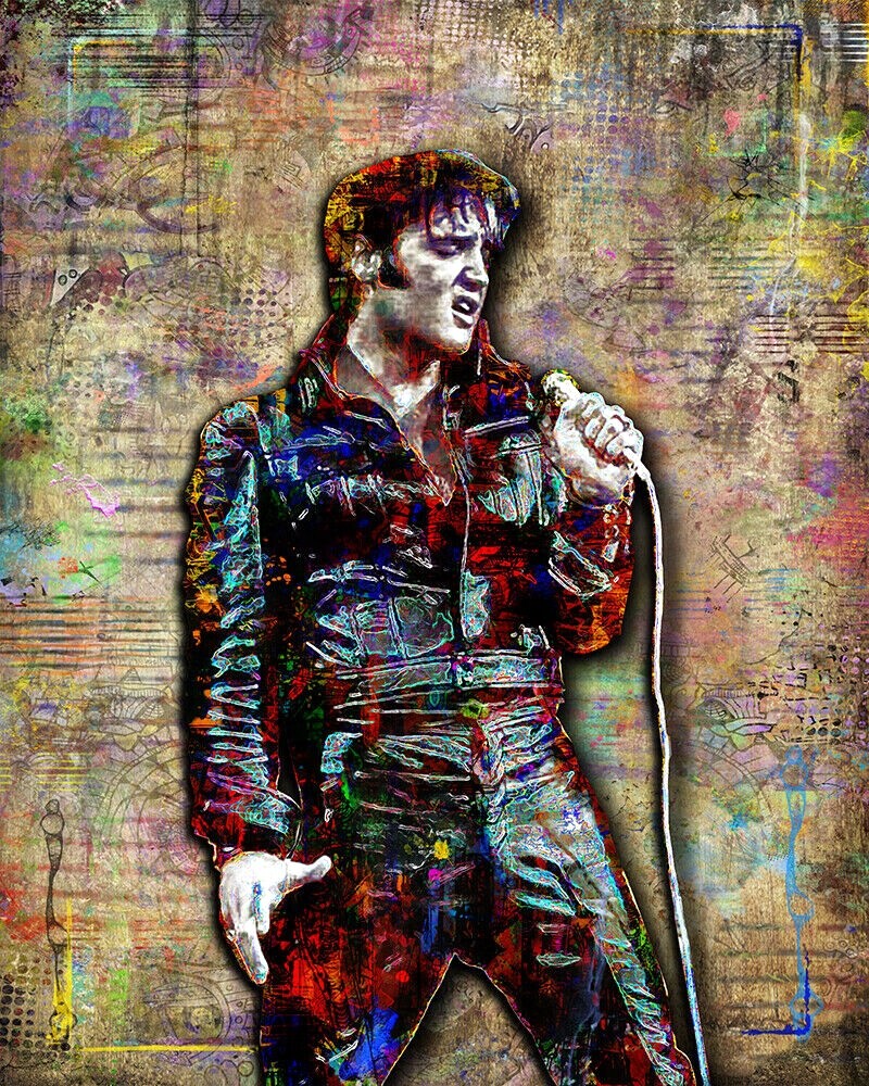 Elvis Presley Pop Art 8x12in Poster Elvis Presley Music Art Print Free Shipping