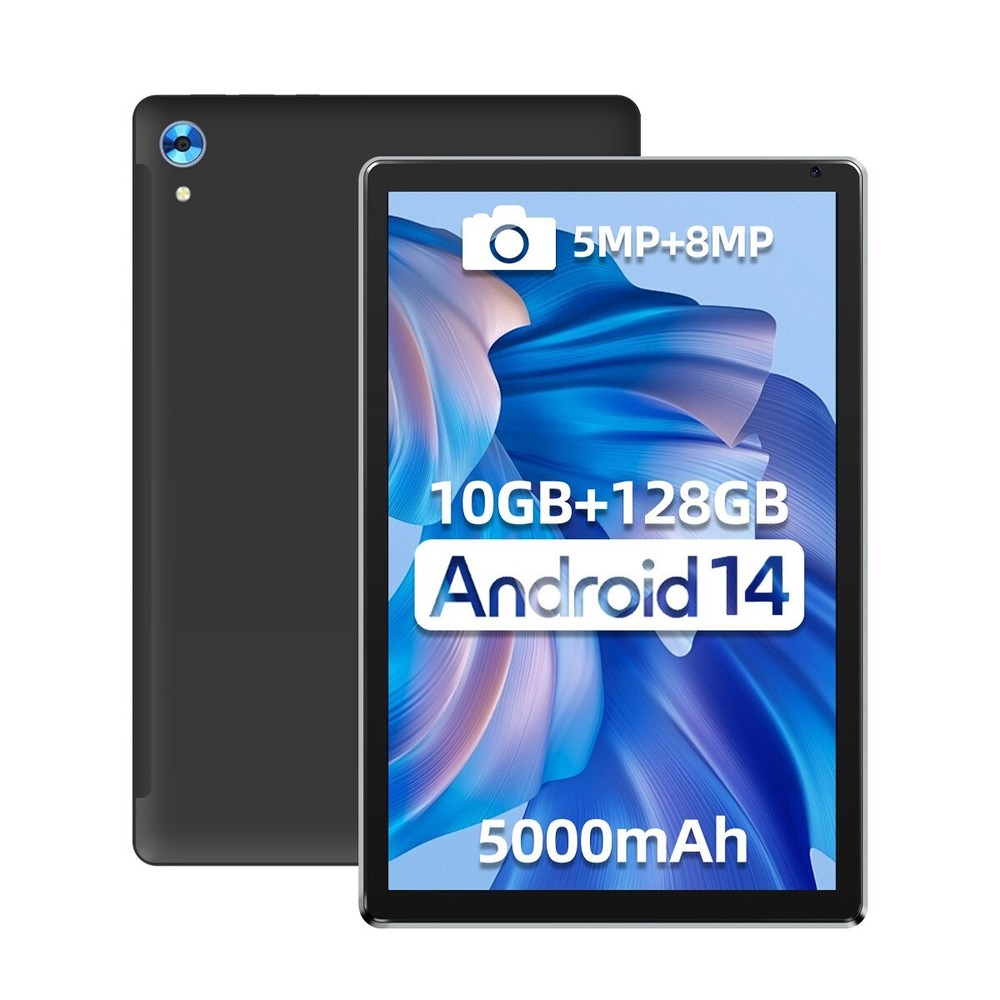 10.1" Android Tablet 24+128GB IPS LCD Touchscreen Octa-core Processor Wi-Fi 6