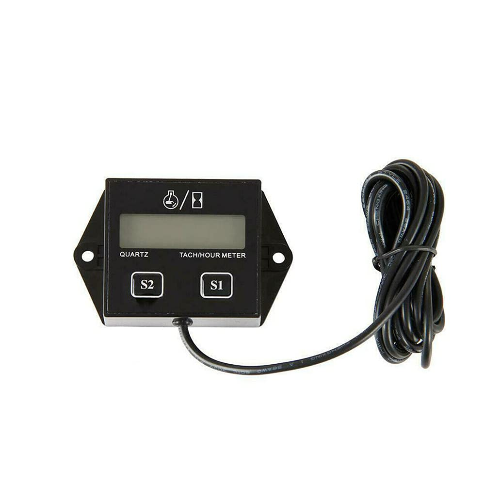 1Pcs Tiny Tach Digital Hour Meter/Tachometer for Marine Spark Mower Engine Motor