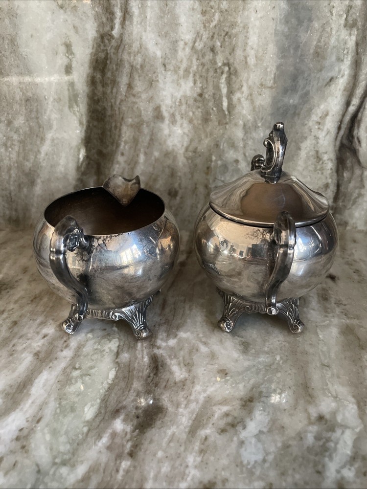 VIntage Silver on Copper Tea Set