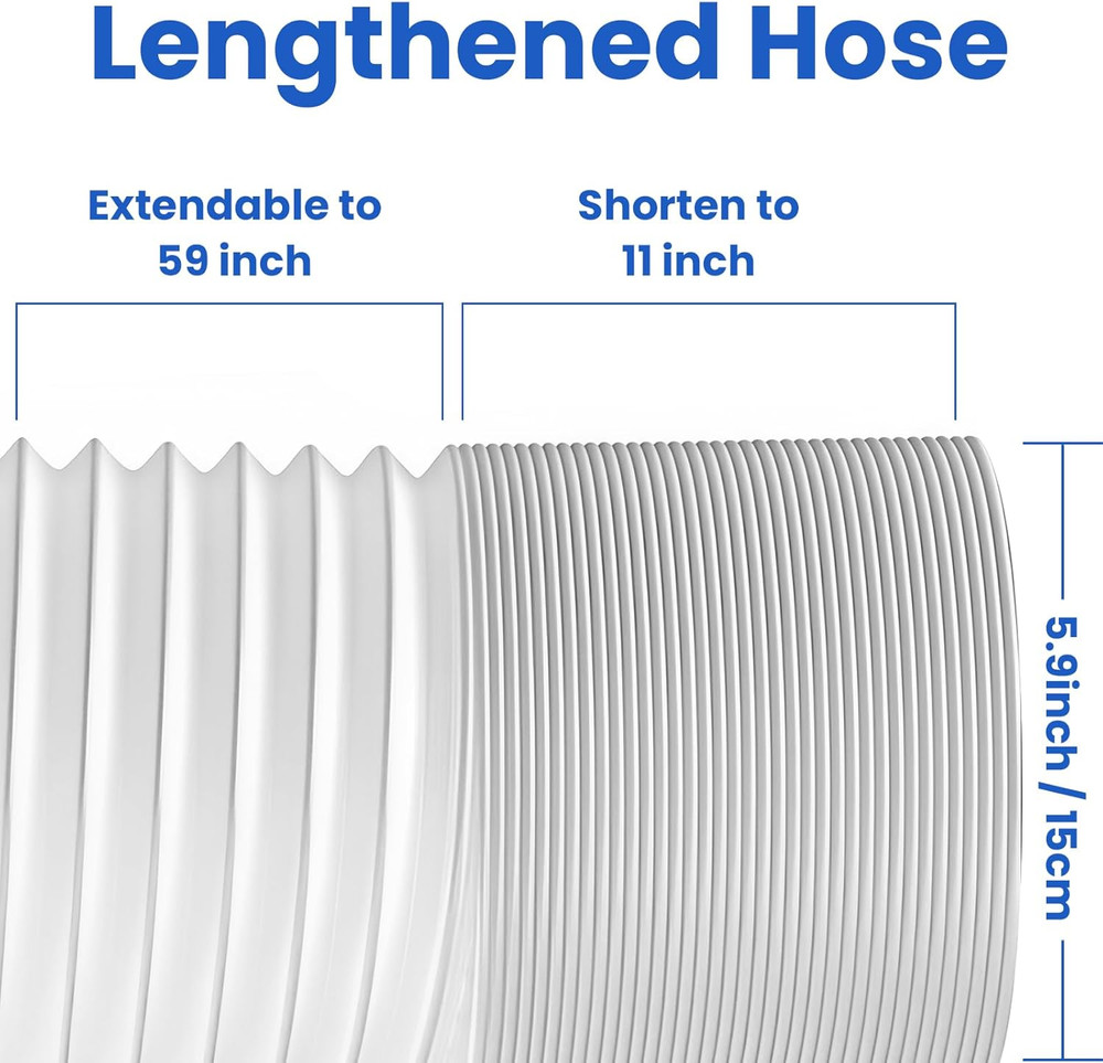 Portable Air Conditioner Hose, 5.9" Diameter Anti-Clockwise Thread with Length u
