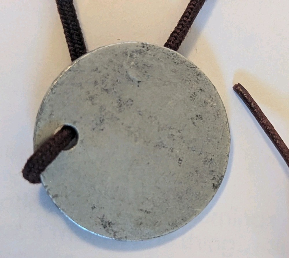 WW1 US Army Dog Tag on String - FORREST M. RECORD 2ND. LT. 40TH INF U.S.A. XB