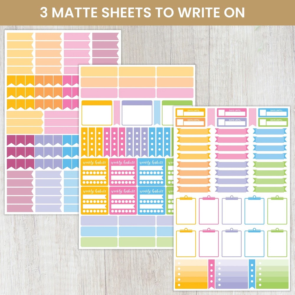 bloom daily planners Planner Stickers, Color Coding Pack, Bright
