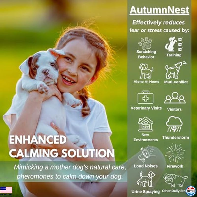 8-in-1 Dog Calming Diffuser Kit – 2 Plug-Ins & 6 Refills for Pheromone Relief