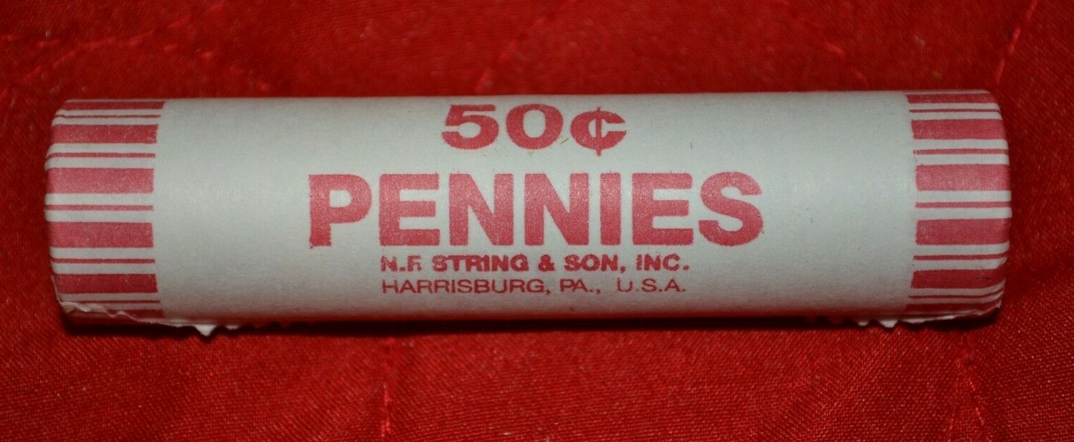 2010 D Lincoln Penny Roll - Shield Design - Tails/Tails Uncirculated Bank Roll