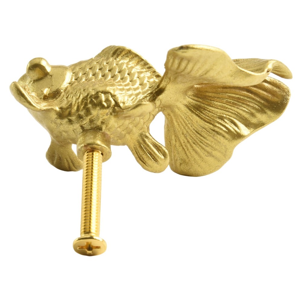 Vibrant Goldfish Cabinet Drawer Knobs Solid Brass Material Stylish Handle