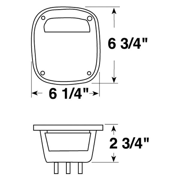Peterson V445 Red/Clear Stud Mount Tail Lights