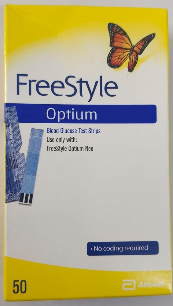 optium glucometer with 100 strips by