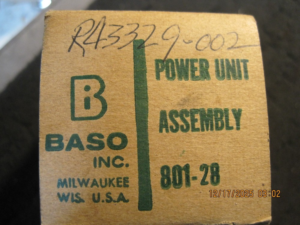 Baso 801–28 power unit assembly NOS