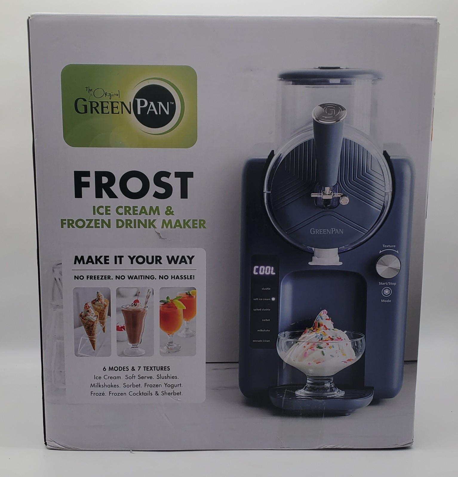 GreenPan Frost Ice Cream & Frozen Drink Maker Berry Blue