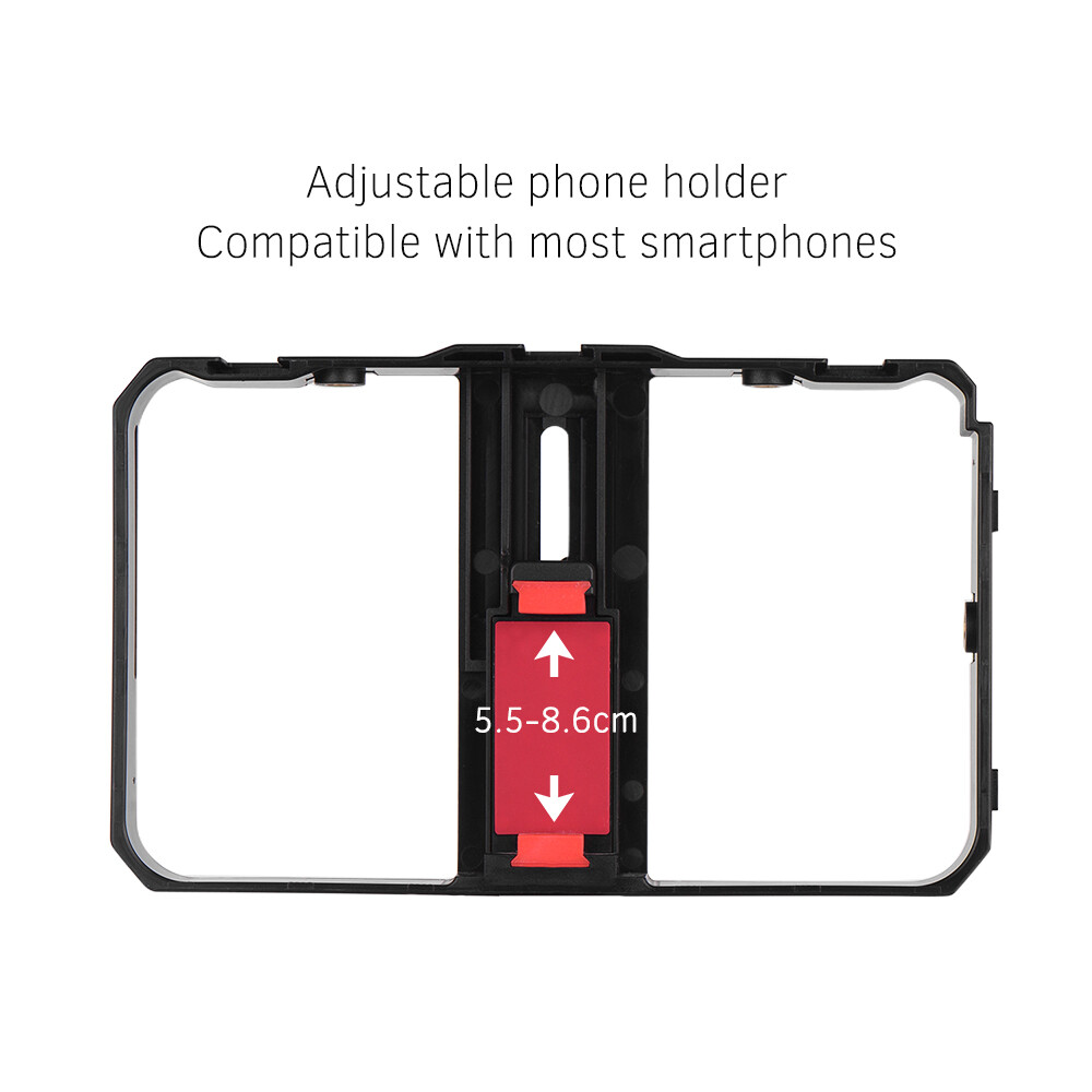 Andoer Mini Video Light Lamp+Handheld Smartphone Bracket Stabilizer Kit S2F2